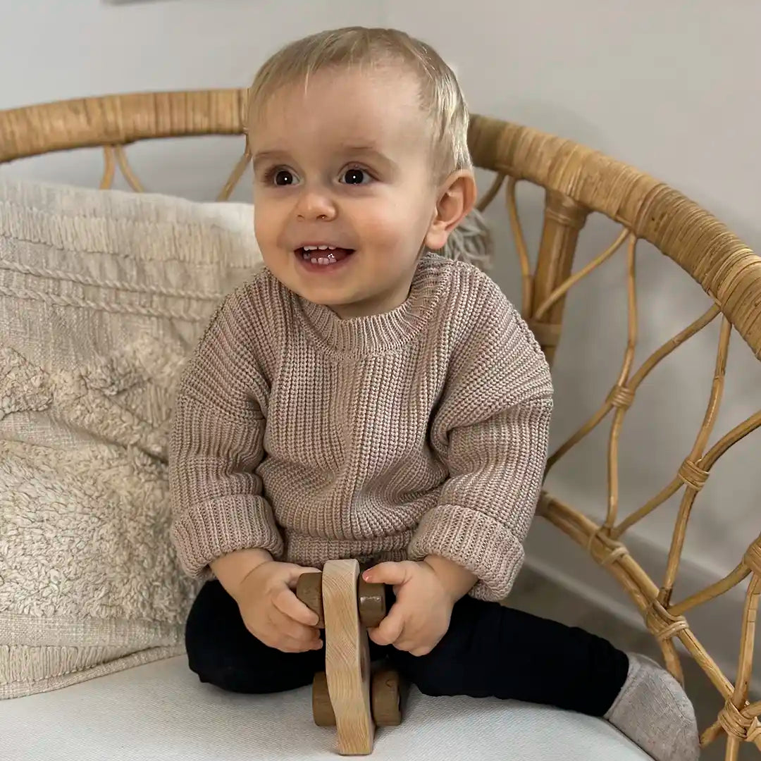 Strickpullover Cashew Beige Kinderkleidung Babykleidung