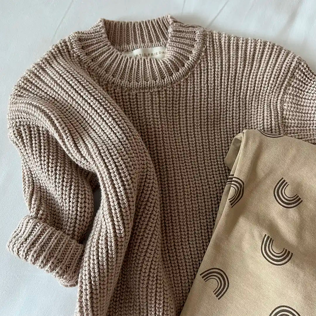 Strickpullover Cashew Beige Kinderkleidung Babykleidung
