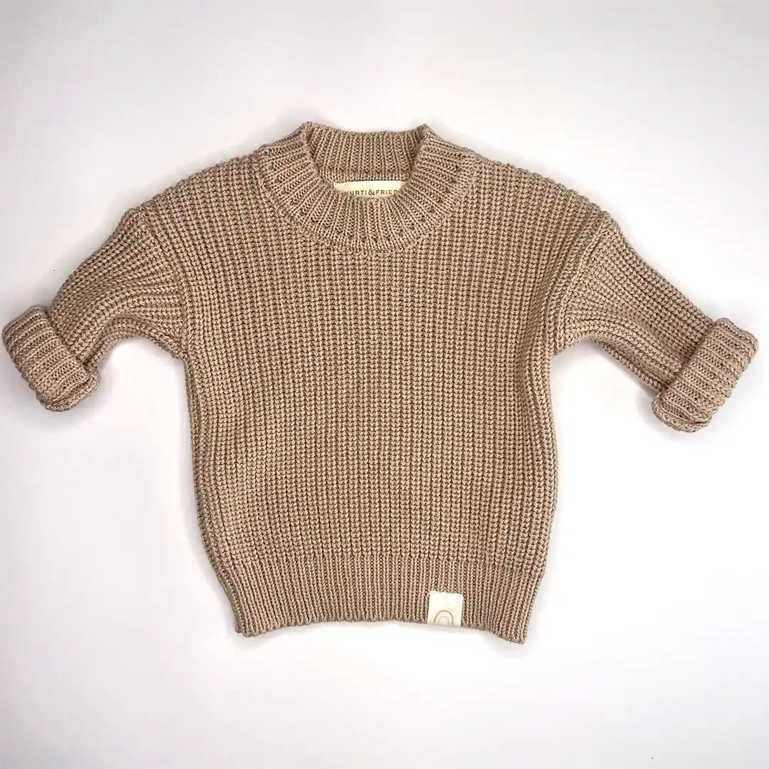 Strickpullover Cashew Beige Kinderkleidung Babykleidung