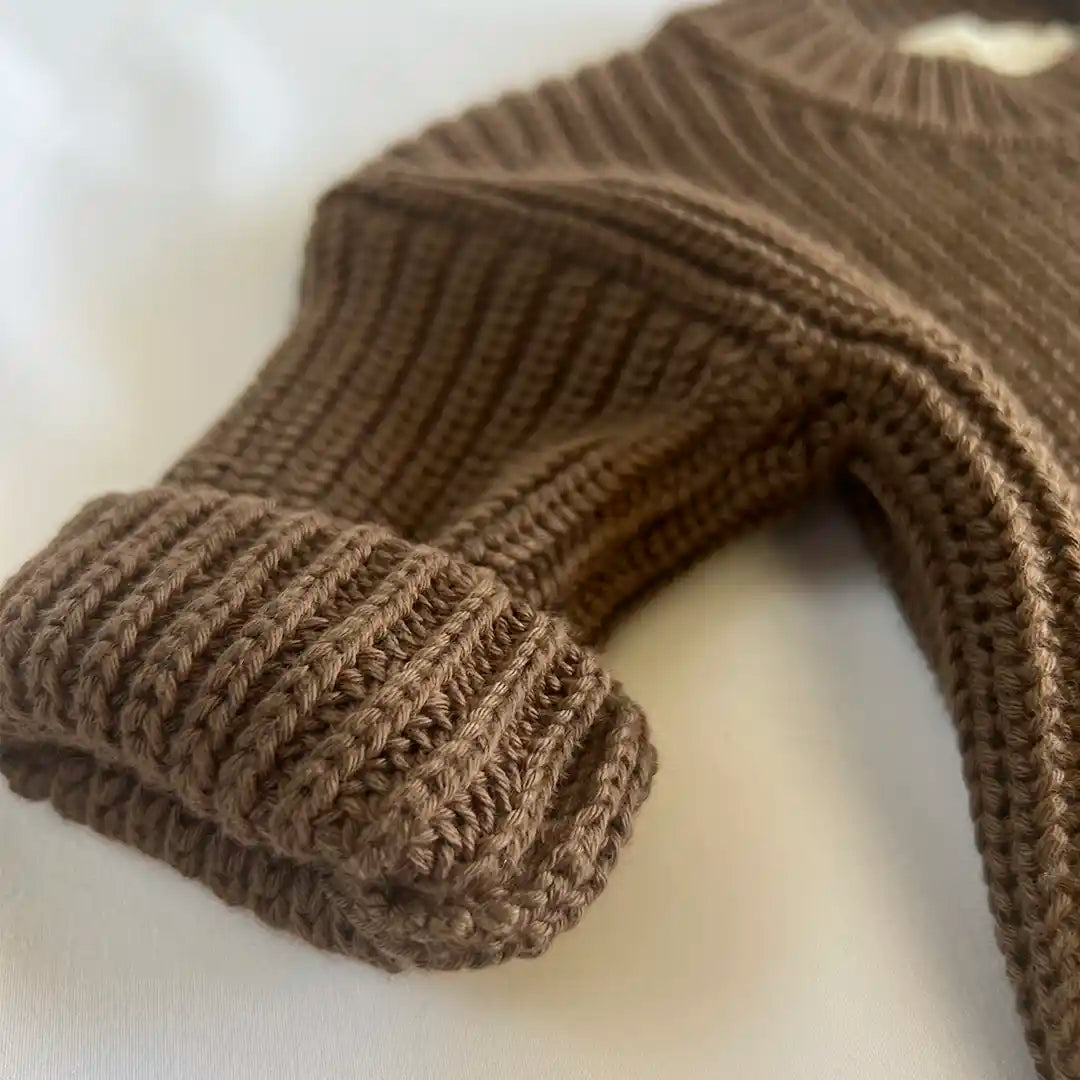 Strickpullover Hazelnut Dunkelbraun Kinderkleidung Babykleidung