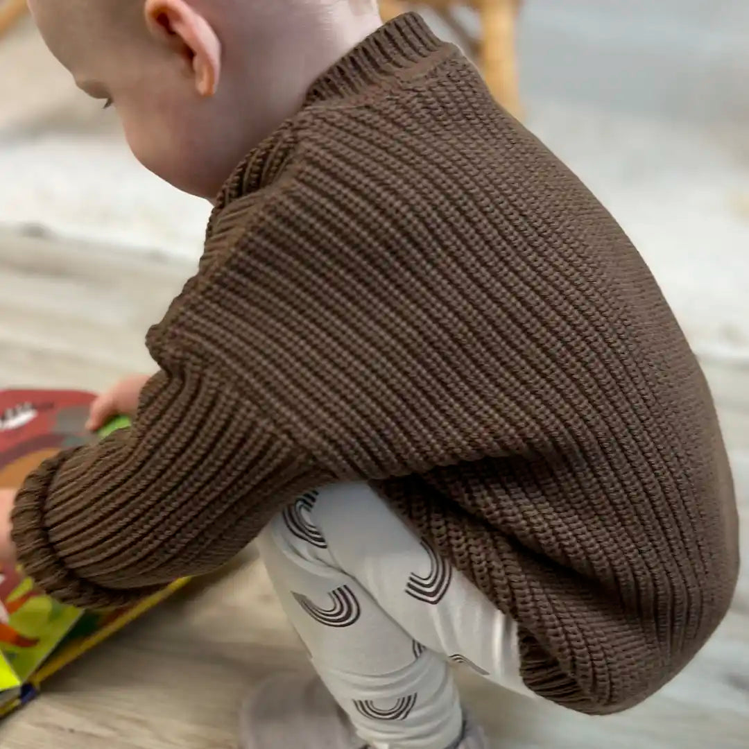 Strickpullover Hazelnut Dunkelbraun Kinderkleidung Babykleidung