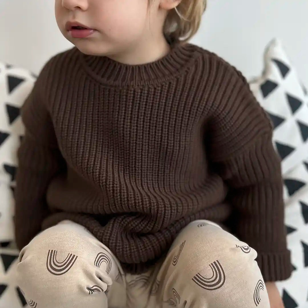Strickpullover Hazelnut Dunkelbraun Kinderkleidung Babykleidung