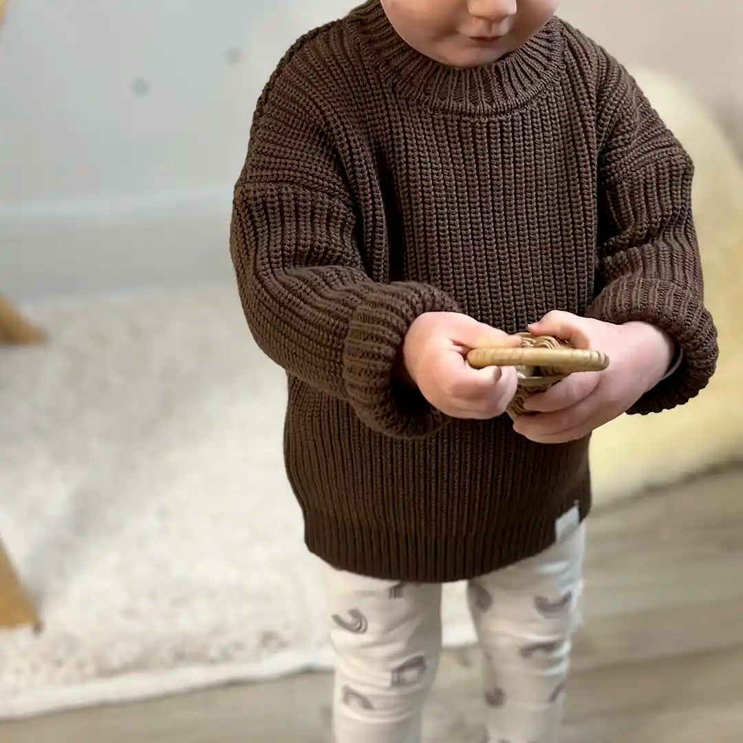Strickpullover Hazelnut Dunkelbraun Kinderkleidung Babykleidung