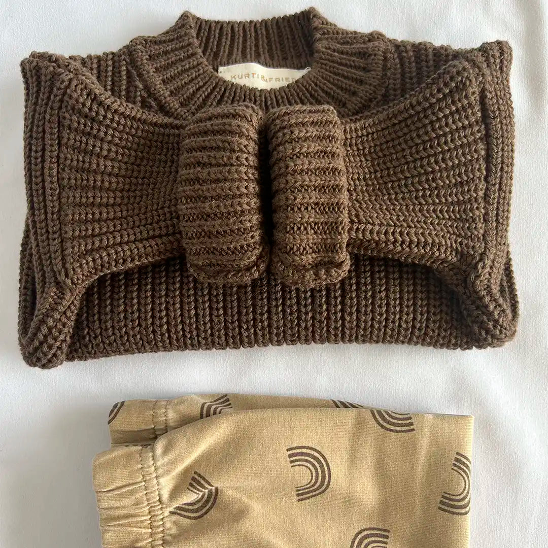 Strickpullover Hazelnut Dunkelbraun Kinderkleidung Babykleidung