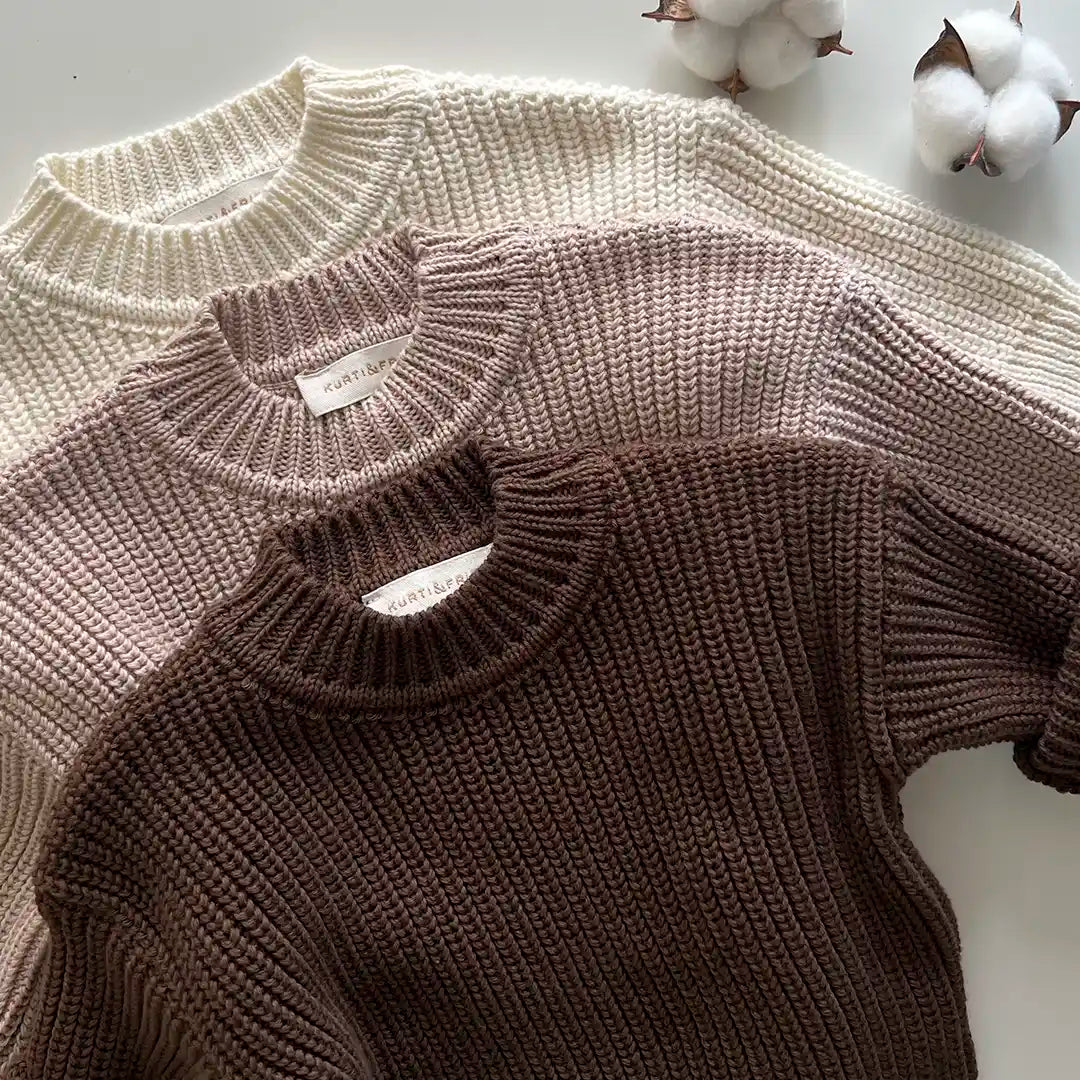 Strickpullover Hazelnut Dunkelbraun Kinderkleidung Babykleidung